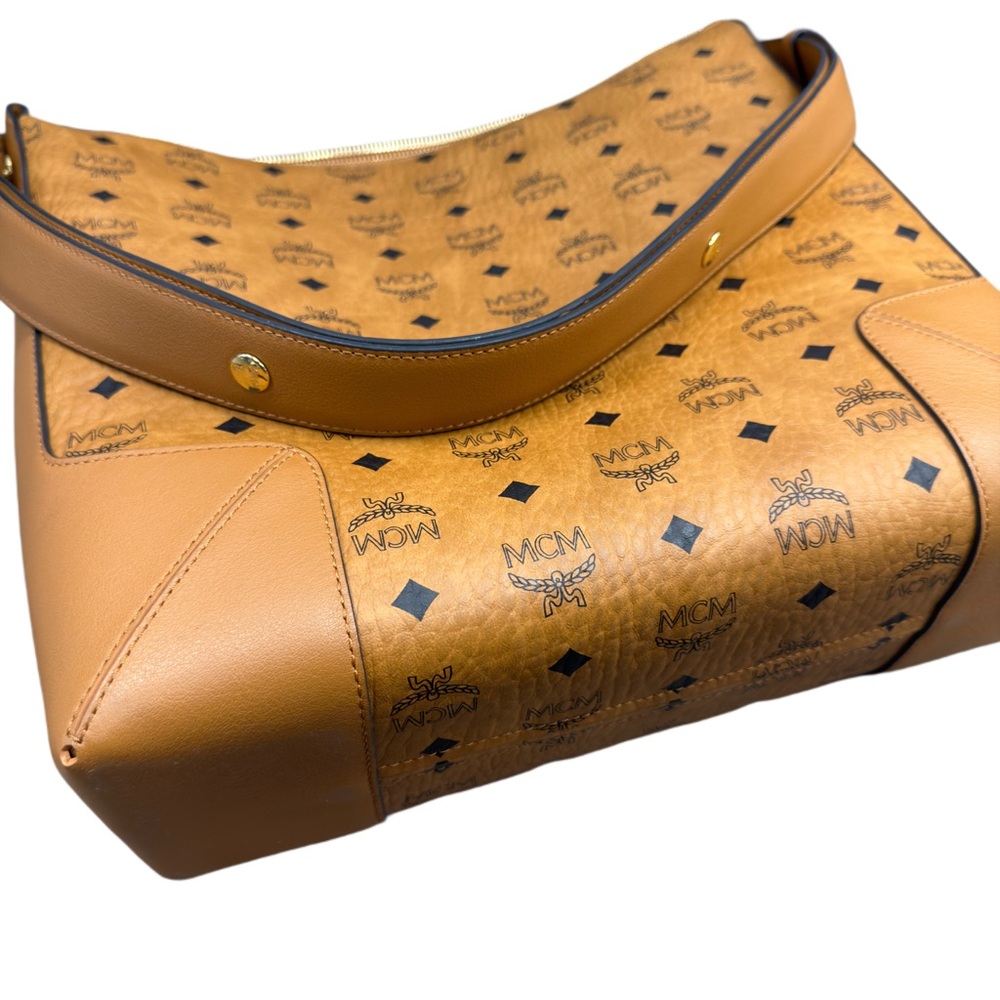 MCM Klara Visetos Medium Bag with Matching Wallet Cognac - Picture 3 of 9